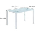 thumbnail image 3 of White Glass Dining Table, Modern Glass Kitchen Table with Tempered Glass Top and Metal Legs (Marbled White, Length: 47.24"), 3 of 7