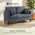 thumbnail image 3 of HOMCOM 55" Loveseat Sofa, Modern Couch with Spring Cushion, Dark Grey, 3 of 10