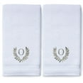 thumbnail image 3 of Monogrammed Hand Towels for Bathroom Kitchen Makeup | Personalized Gift for Wedding-Bridal | Roman Font Custom Luxury Turkish Towel | Spa Collection, Oversized, 16 X 30 Inch, Set of 2, 3 of 3