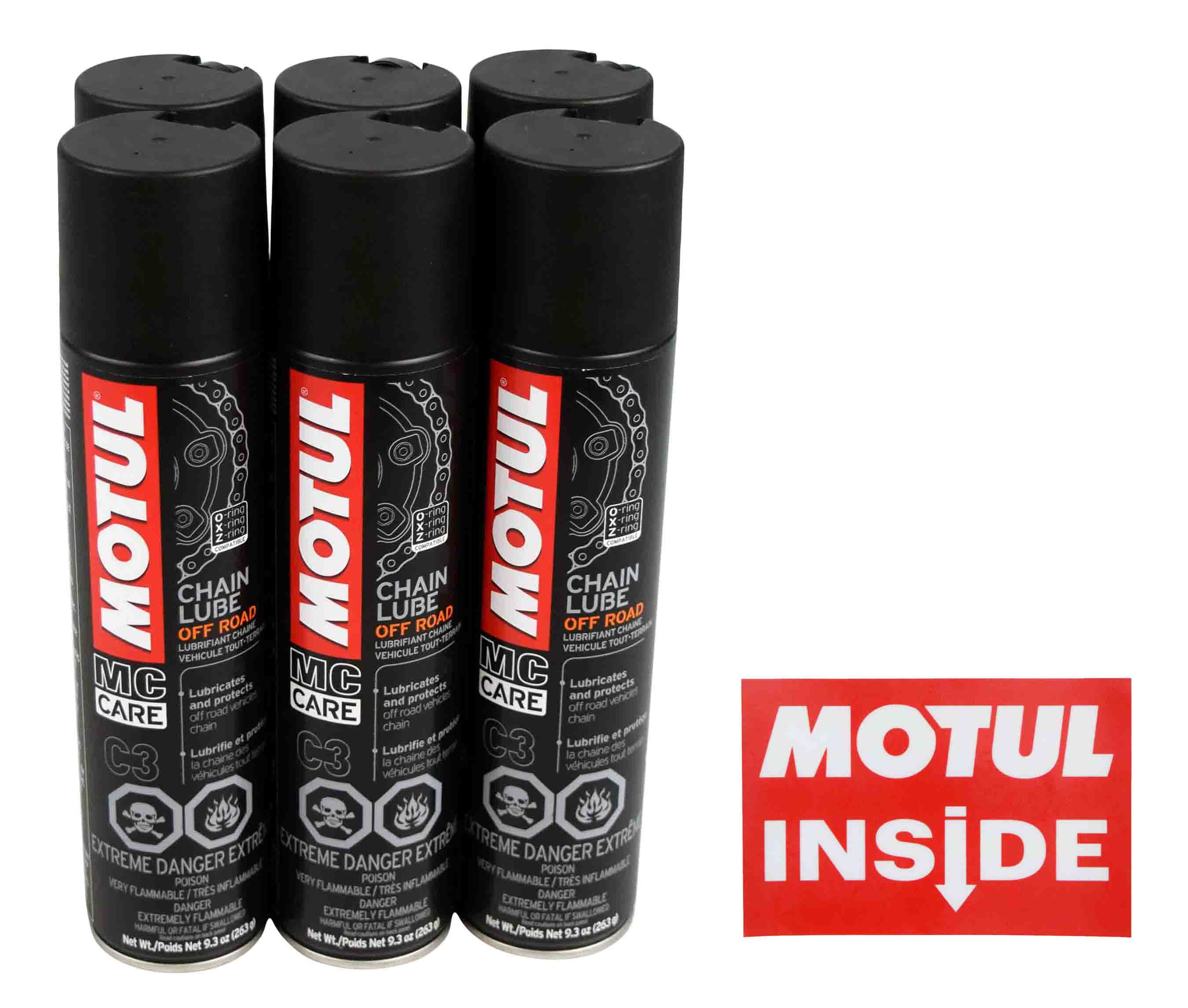 Motul 103245 chain lube offroad 9.3oz 6 pck with Motul Sticker
