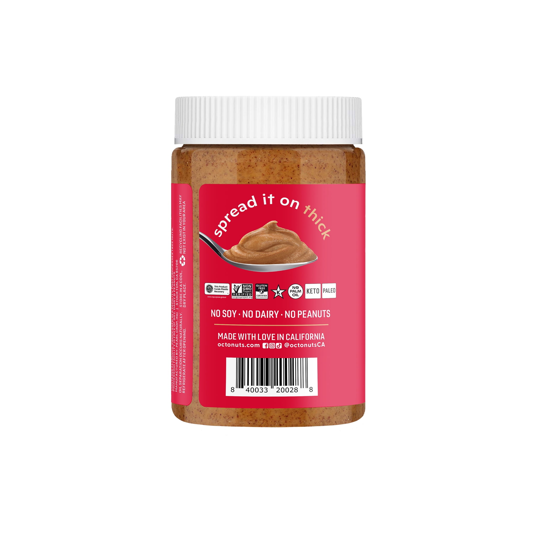 (2 pack) Octonuts Dry Roasted Almond Butter 16oz - Pure Creamy Nut Butter - Heart Healthy and Delicious - Gluten Free, Vegan, Kosher, Paleo, Non-GMO Nut Butters Single Ingredient
