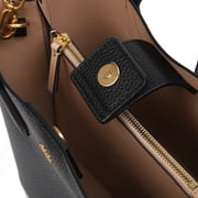 Tory Burch Womens Blake Pebbled Leather Small Tote Bag (Black)