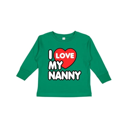 

Inktastic I Love My Nanny Boys or Girls Long Sleeve Toddler T-Shirt