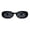 All Black, variant on Narrow Oval Clout Style Mod Plastic Womens Sunglasses Tortoise Brown