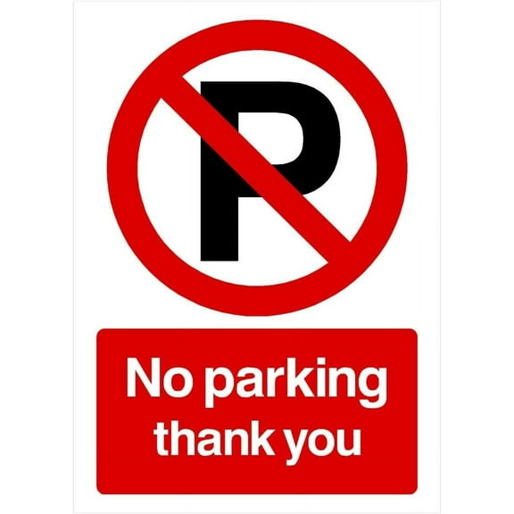 No Parking Thank You P Sign Portrait Parking Signs & Permits Metal Sign Tin Sign 12x16 Inch - Caution Safety Warning Security Signs Indoor & Outdoor Signs for Home, Office, Work
