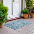 thumbnail image 6 of Addison Rugs Chantille Indoor/Outdoor Transitional Lattice Teal Washable Rectangle Rug, 1'8" x 2'6", 6 of 6