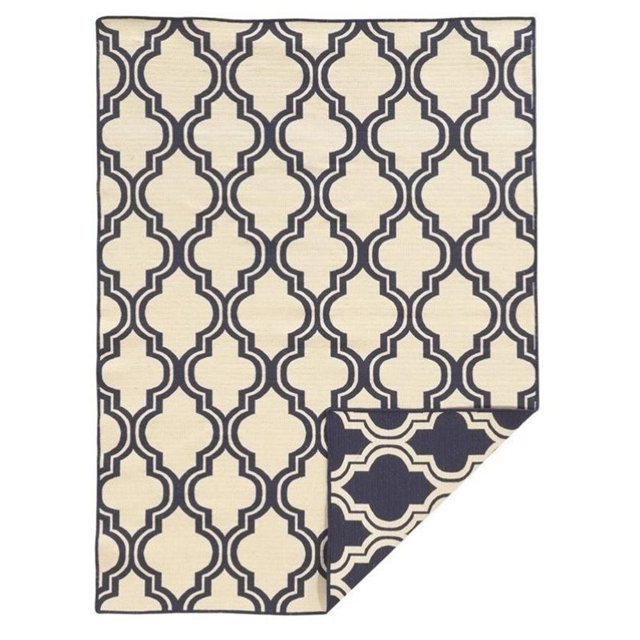 Riverbay Furniture 5' x 8' Hand Woven Quatrefoil Wool Rug