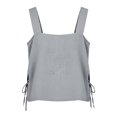 thumbnail image 3 of Womens Tank Tops Ladies' Summer Casual Loose Cotton And Linen Sleeveless Camisole With Split Vest Gray Tank Tops for Women, 3 of 7