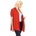 thumbnail image 3 of Women's Solid & Printed Short Sleeves Open Front Draped Cardigan, 3 of 5