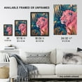 thumbnail image 3 of Artery8 Regal Pink Lion in Teal Blue Gold Tropical Jungle Living Room Artwork Framed Wall Art Print A4, 3 of 3