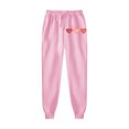 thumbnail image 4 of VBTAPA Womens Sweatsuits 2 Piece Set Love Heart Print Pullover Hoodies and Jogger Pants Sets Lounge Jogger Sets Casual Track Suits on Clearance Pink#1 L, 4 of 5
