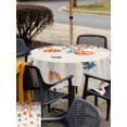 thumbnail image 4 of Outdoor Tablecloth with Umbrella Hole and Zipper, Orange Blue Pumpkins Fall Square Table Cloth 54x54 Inch Waterproof Tablecloth, Weeping Botanical Thanksgiving Rustic Picnic Table Cover for Patio, 4 of 7