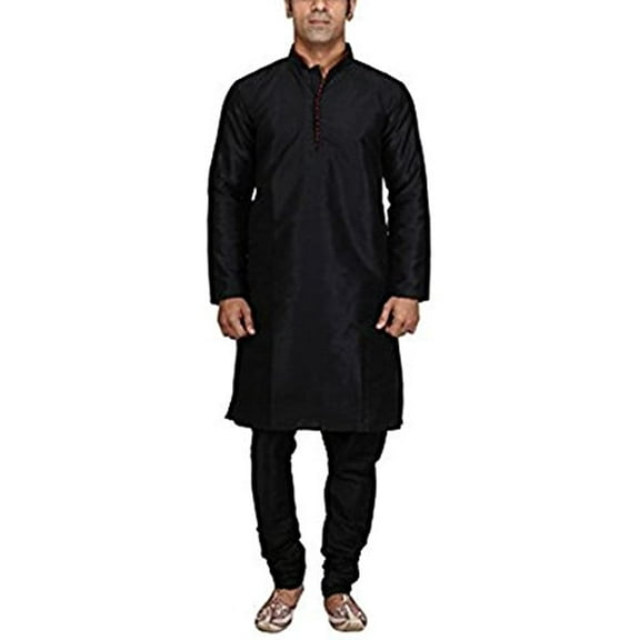Royal Men's Loop button Silk Blend Kurta & Churidaar Set