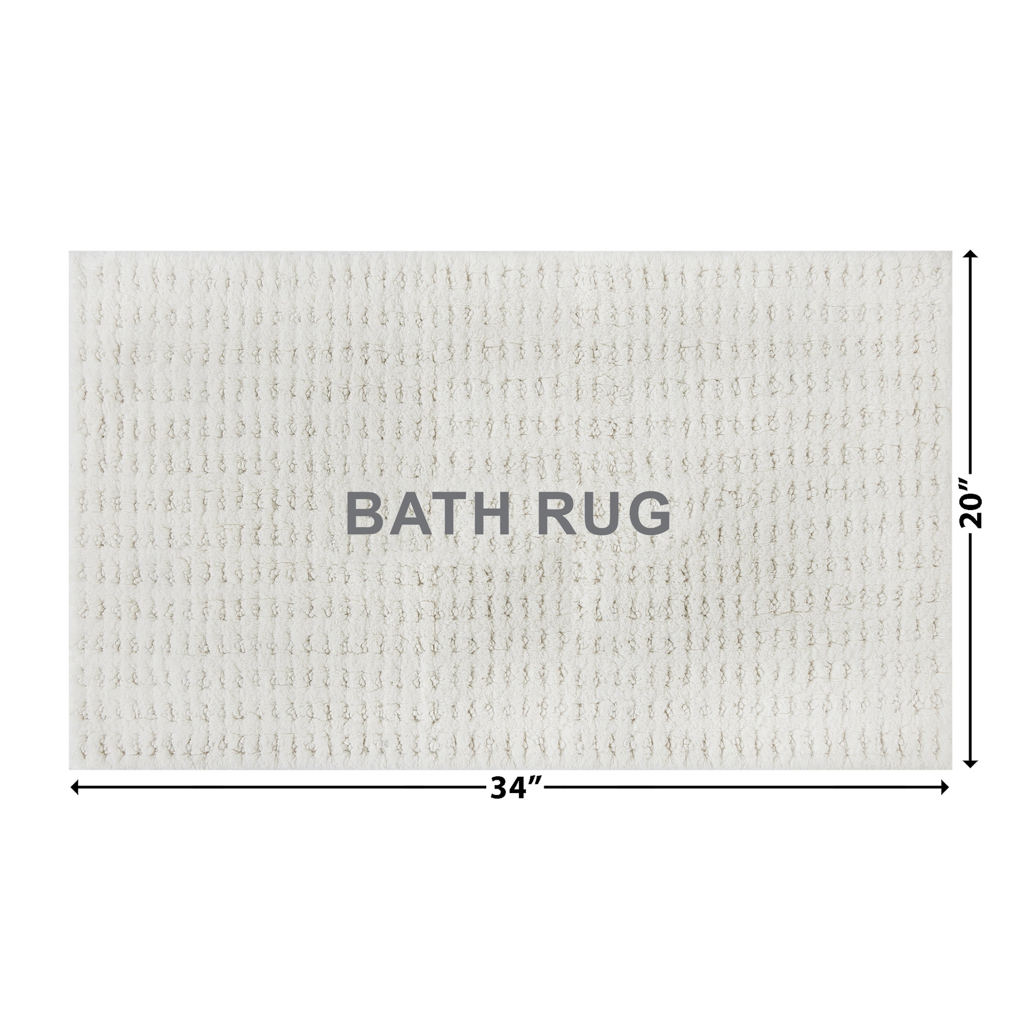 Beautiful Cotton Bath Rug by Drew Barrymore, Off White, 20x34"