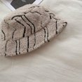 thumbnail image 2 of CoCopeaunts INS Japanese Lamb Wool Bucket Hat Irregular Stripes Warm Fisherman Hat Autumn and Winter Korean Fashion Plush Basin Gorros, 2 of 8