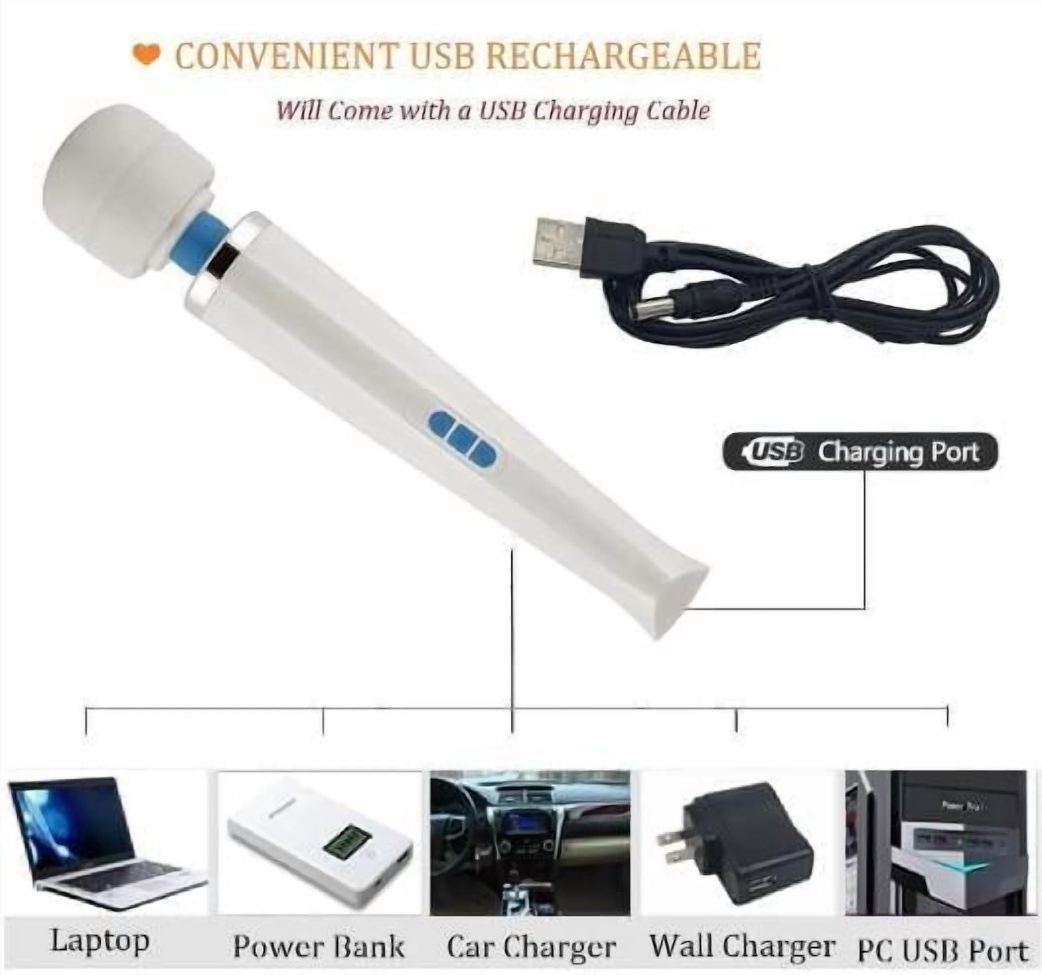HV 270 Rechargable Personal Massager, Electric Full Body Massage Wand, Relax for Foot Neck Back Hand Leg Arm Shoulder Massage Aches Sports Recovery Vibrator A