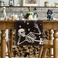 thumbnail image 2 of Smile Spooky Skeleton Halloween Table Runner 13 x 72 Inch Black, 2 of 6