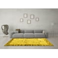 thumbnail image 3 of Ahgly Company Indoor Round Solid Yellow Modern Area Rugs, 5' Round, 3 of 4