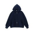 thumbnail image 2 of Casual Tops for Women Women's Solid Color Sweatshirt Women's Zip Up Hoodie Lined Sweatshirt Casual Pullover Jacket With Double Zipper For Outdoor Travel Campus, 2 of 9