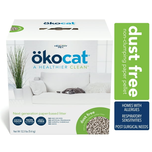 okocat Premium Dust Free Cat Litter, Nonclumping Paper Pellet
