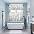 thumbnail image 3 of Spring Floral Kitchen Curtains Sets for Windows 24 Inch Length, Wildflowers Herbs Summer Botanical Rod Pocket Window Treatments Tier Curtains and Valances Set for Bedroom/Bathroom, 3 of 8