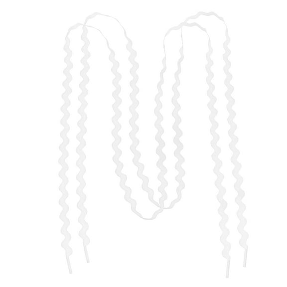 Pretyzoom Stylish White Wavy SShaped Flat Shoe Laces Replacement for Casual and Athletic Shoes 120cm