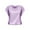 Purple, variant on Women's Short Sleeve Satin Blouses Casual Loose Scooped Neck Silk Shirts Roll Up Sleeve Tunic Tops