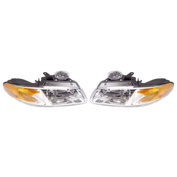 For 1996-1999 Chrysler Town and Country Headlight Driver and Passenger Side w/Bulbs | DOT Certified | CH2502109 CH2503109