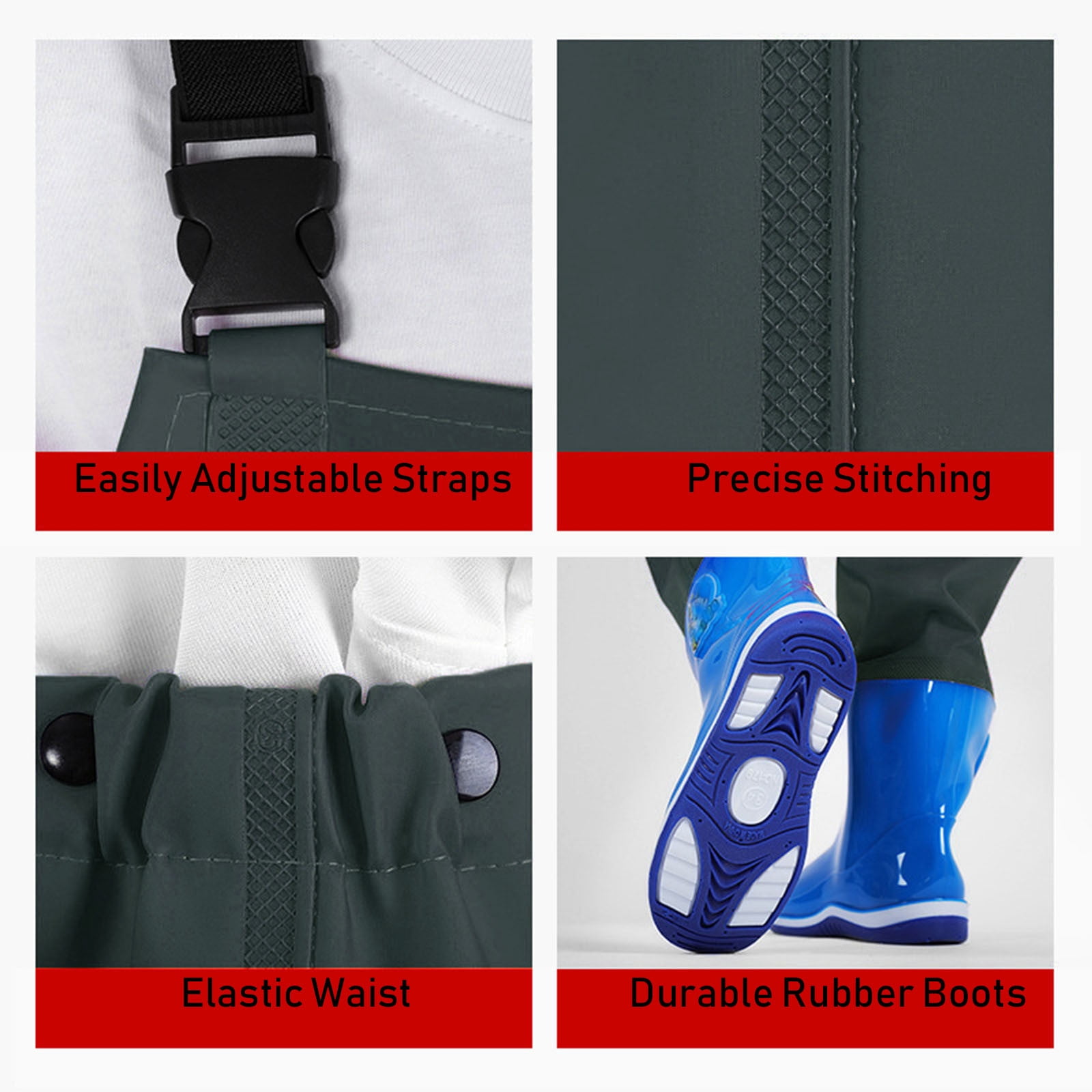 Lojoutye 2025 Kids Chest Waders Youth Baby Clothes Fishing Waders for one Baby Outfit Water Proof Waders Clothes 18 Months with Boots