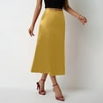 thumbnail image 4 of zhi Women's Flared Midi Skirt - Romantic Dates & Casual Gatherings，Yellow，L, 4 of 5