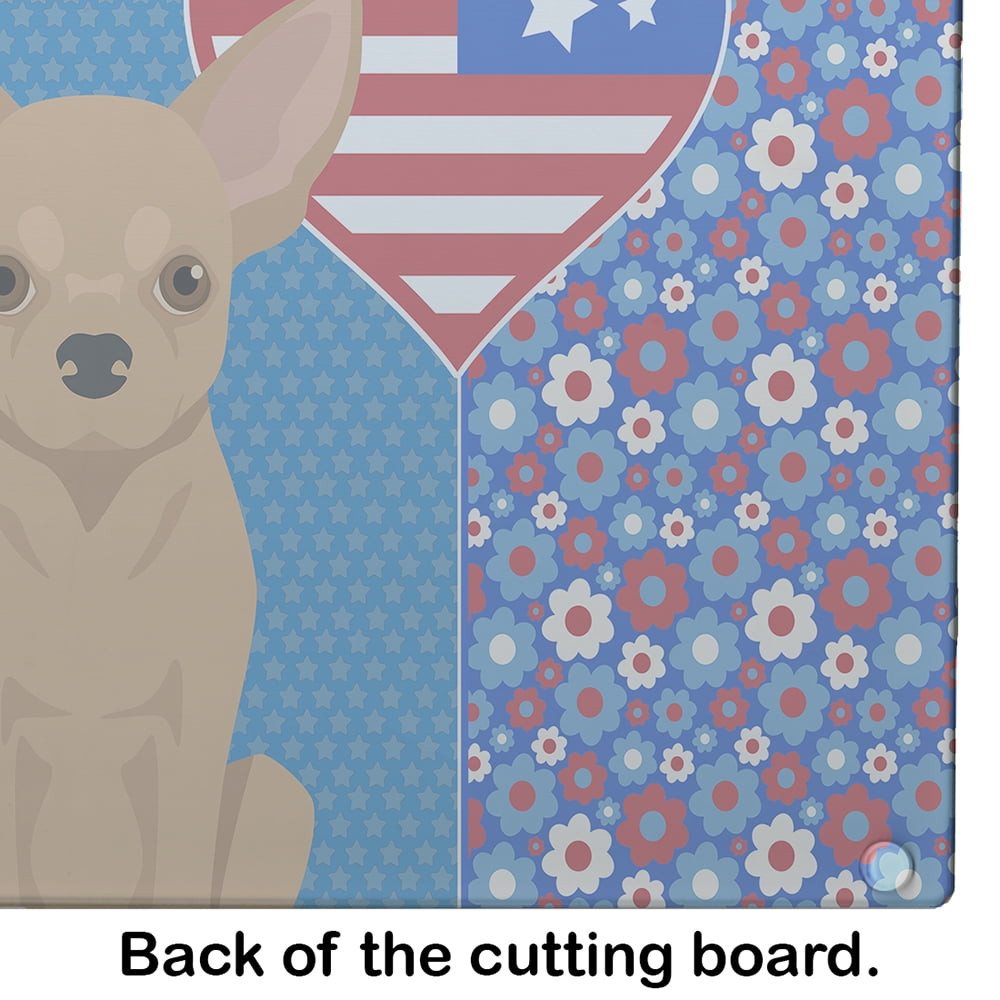 Gold Chihuahua Glass Cutting Board Large 12 in x 15 in