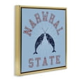 thumbnail image 4 of Stupell Industries Vintage Narwhal State Animals Painting Gold Floater Framed Canvas Art Print Wall Art, 18 x 18, 4 of 10