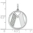 thumbnail image 4 of 14K White Gold Gatsby Diamond Initial M Charm (Width 17.81) - Jbsp, 4 of 5