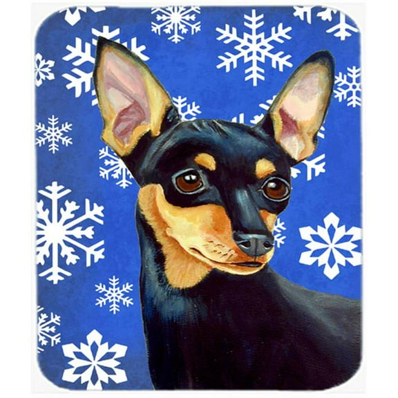 Carolines Treasures  Min Pin Winter Snowflakes Holiday Mouse Pad