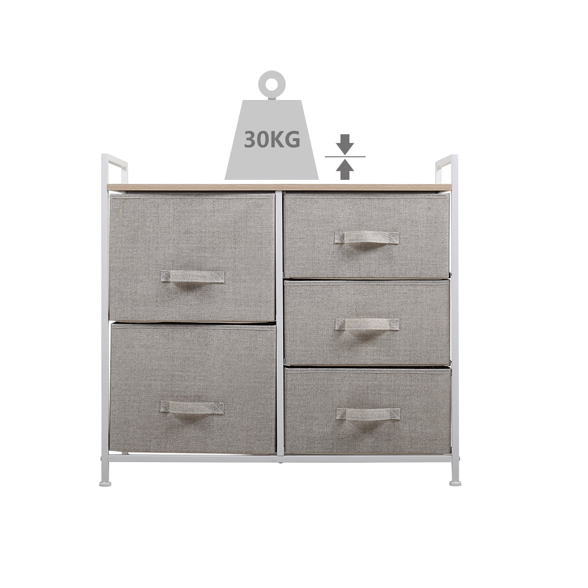 Kepooman 3-Tier Fabric Storage Drawer, Home Organizer Cabinet Dresser Chest - Gray Kepooman 3-Tier Fabric Storage Drawer, Home Organizer Cabinet Dresser Chest - Gray