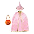 thumbnail image 1 of Conjunto de Disfraz de Halloween Yinane con Capa de Mago para Presentaciones Rosa, 1 of 8