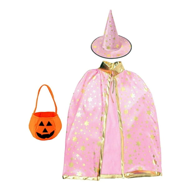 Conjunto de Disfraz de Halloween Yinane con Capa de Mago para Presentaciones Rosa