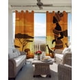 thumbnail image 6 of African Black Women Kitchen Curtains Vintage Africa Ethnic Tribal Cafe Short Curtains for Bathroom Blackout Window Curtain Grommet Small Window Treatment Drapes for Bedroom Living Room 27.5"x39"x2, 6 of 9