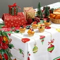 thumbnail image 4 of Merry Christmas Tablecloth, 60 x 84 Inch Fabric Christmas Tree Balls Table Cover Rectangle Xmas Bells Table Cloth for Merry Christmas Holiday Party Decorations Supplies, 4 of 6