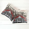thumbnail image 6 of Ambesonne Retro Throw Pillow Cover 2 Pack, Parisian City Scenery Car Art, 18", Cream Grey Red, 6 of 7