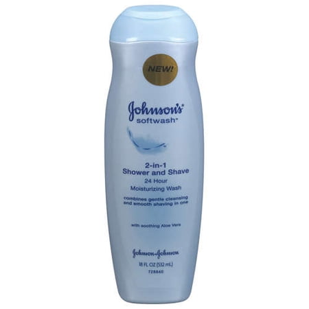 Johnson's Softwash: 2-In-1 Shower & Shave 24 Hour Moisturizing Wash, 18 fl oz