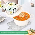 thumbnail image 3 of Yayeee Pot Holders Kitchen Heat Resistant with Pocket 7"x9.8" Cotton Oven Cooking Hot Pads, White Flower, 3 of 7