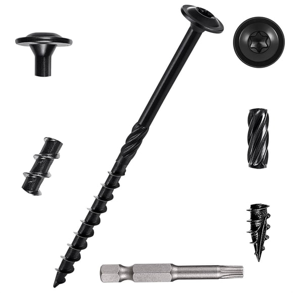 YCSJ 50 PCS(1.44lb), #14 x 4 Lag Screws, Structural Wood Screw 4 inch, Heavy Duty Construction Screw, Rust Resistant, Washer Head, Exterior Wood/Lag/