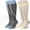 D-Earth Tone, variant on Wide Calf Compression Stockings for Women & Men 15-20 mmHg Cushioned Sole Knee High Support Socks for Long Hours & Daily Wear