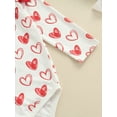 thumbnail image 6 of Kiapeise Baby Girl Valentine 's Day Outfits Love Heart Ruffles Romper Pants Headband 3Pcs, 6 of 8