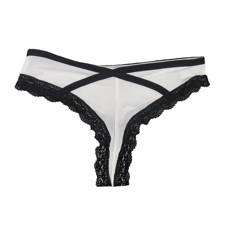 

GWAABD Womens High Rise Underwear Women Ice Silk Panties Transparent Breathable Panties Lace Lace T Pants