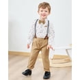thumbnail image 4 of ZOEREA Baby Boy Clothes Suits 4PCS Gentleman Outfit Dress Romper Beret Hat Suspender Pants Bow Tie Wedding Set, 4 of 11