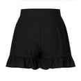 thumbnail image 4 of Pantalones cortos de verano para mujer con cierre de botones, dobladillo con volantes, piernas anchas, pantalones cortos casuales para uso diario, 4 of 6