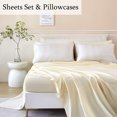thumbnail image 3 of RYNGHIPY King Beige Cream Striped Comforter Set 8Pcs Bed in A Bag Boho Bedding Set for Women Men Shabby Chic Vintage Quilt Set with Sheets (Cream, King), 3 of 7