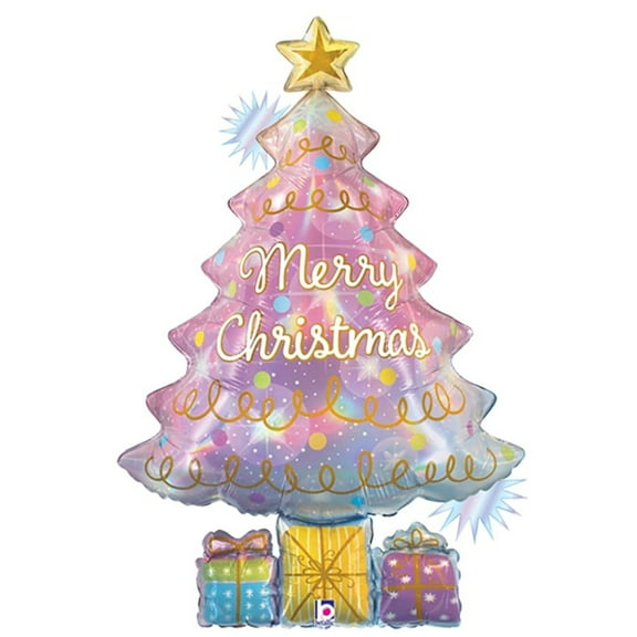 39 inch Opal Christmas Tree Foil Mylar Balloon - Party Supplies Decorations